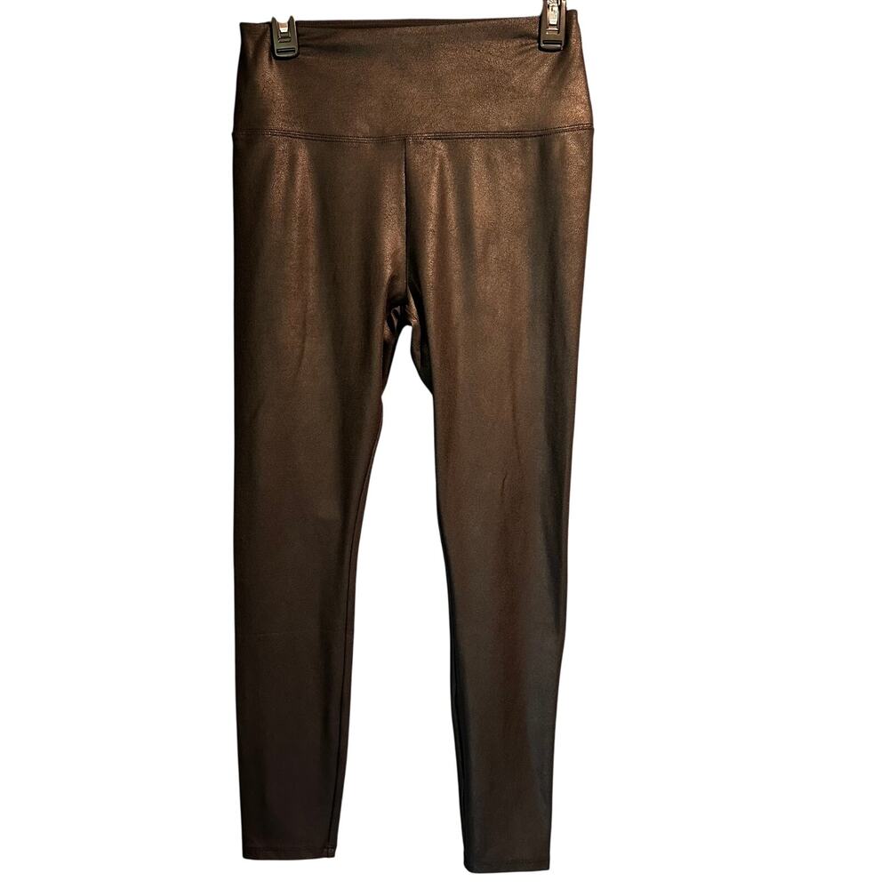 Simply Vera Wang size medium Faux Leather Leggings Cozy Warm Lounge Travel